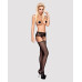 (SALE) Сітчасті панчохи-стокінги з мереживним поясом Obsessive Garter stockings S307 XL/XXL, чорні, імітаці - Фото №3