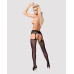 (SALE) Сітчасті панчохи-стокінги з мереживним поясом Obsessive Garter stockings S307 XL/XXL, чорні, імітаці - Фото №4