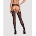 Сітчасті панчохи-стокінги зі стрілкою Obsessive Garter stockings S314 S/M/L, чорні, імітація гартері - Фото №2