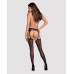 Сітчасті панчохи-стокінги зі стрілкою Obsessive Garter stockings S314 S/M/L, чорні, імітація гартері - Фото №4
