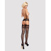 Сетчатые чулки-стокинги с имитацией гартеров Obsessive Garter stockings S500 S/M/L, черные, с доступ - Фото №3