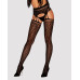 Сетчатые чулки-стокинги под леопард Obsessive Garter stockings S817 S/M/L, имитация гартеров, с дост - Фото №1