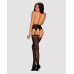 Сетчатые чулки-стокинги под леопард Obsessive Garter stockings S817 S/M/L, имитация гартеров, с дост - Фото №4
