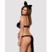 Еротичний костюм гепарду Obsessive Gepardina 3 pcs costume L/XL, чорний, хутряне оздоблення, монокін - Фото №2