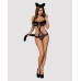 Еротичний костюм гепарду Obsessive Gepardina 3 pcs costume L/XL, чорний, хутряне оздоблення, монокін - Фото №3