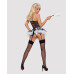 Еротичний костюм покоївки зі спідницею Obsessive Housemaid 5 pcs costume L/XL, чорно-білий, топ з пі - Фото №4