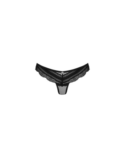 Полупрозрачные трусики с подвеской Obsessive Ivannes panties black L/XL, черные - Фото №5