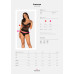 Полупрозрачный набор с украшениями Obsessive Ivannes top & thong S/M, черный, топ и танга - Фото №7