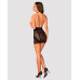 Полупрозрачная сорочка с открытой грудью Obsessive Lacrisia chemise XL/2XL, черная, с чокером - Фото №4