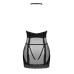 Полупрозрачная сорочка с открытой грудью Obsessive Lacrisia chemise XL/2XL, черная, с чокером - Фото №6