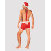 Мужской эротический костюм Санта-Клауса Obsessive Mr Claus 2XL/3XL, боксеры на подтяжках, шапочка с - Фото №4