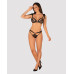 (SALE) Напівпрозорий еротичний комплект Obsessive Obsessivia 2-pcs set black S/M, бюстгальтер та трусики, а - Фото №3