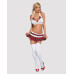 Еротичний костюм школярки з мініспідницею Obsessive Schooly 5pcs costume L/XL, біло-червоний, топ, с - Фото №3