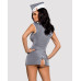 Еротичний костюм стюардеси Obsessive Stewardess 3 pcs costume grey S/M, сірий, сукня, стрінги, пілот - Фото №2