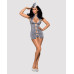 Еротичний костюм стюардеси Obsessive Stewardess 3 pcs costume grey L/XL, сірий, сукня, стрінги, піло - Фото №3