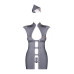 Еротичний костюм стюардеси Obsessive Stewardess 3 pcs costume grey L/XL, сірий, сукня, стрінги, піло - Фото №5