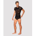 Мужская полупрозрачная футболка с орнаментом Obsessive T102 T-shirt S/M/L, черная - Фото №3