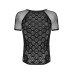 Мужская полупрозрачная футболка с орнаментом Obsessive T102 T-shirt S/M/L, черная - Фото №5