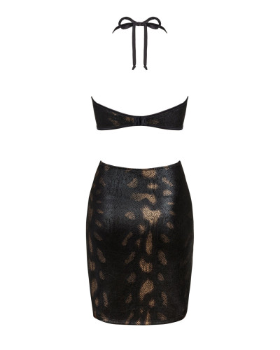 Платье под змеиную кожу Obsessive Vivianty dress XS/S, черное - Фото №6