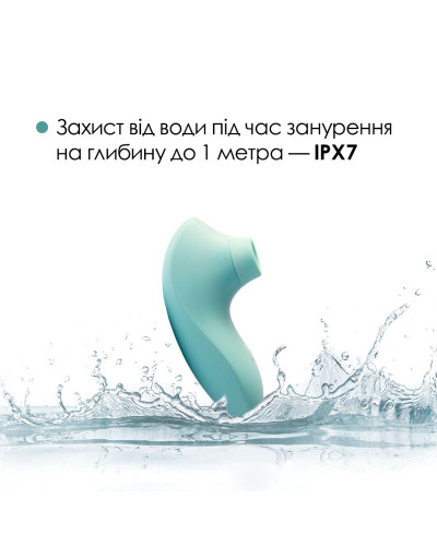 Вакуумный стимулятор Svakom Pulse Lite Neo Seafoam Blue, управляется со смартфона - Фото №5