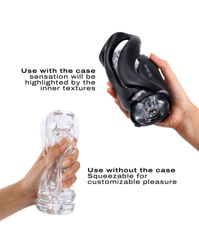 Мастурбатор Dorcel DEEP BLOW BLACK, подвійне використання - Фото №5