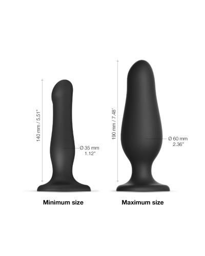 Надувний фалоімітатор Strap-On-Me INFLATABLE DILDO PLUG - NOIR, кулька всередині, діаметр до 6 см - Фото №6