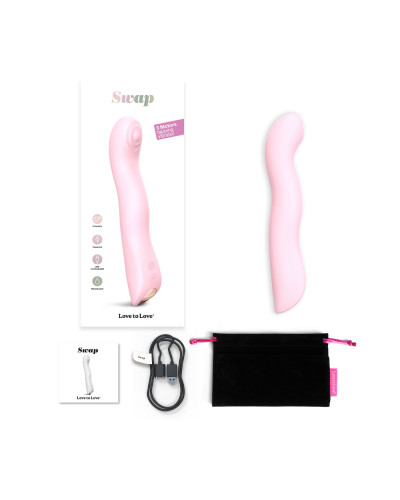 Вібратор Love To Love SWAP - BABY PINK, з пульсівною перлиною для точки G, 3 мотори, гнеться - Фото №6