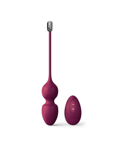 Вагинальные шарики Dorcel LOVE BALLS PLUM, вибрации и движения внутреннего шарика, пульт ДУ - Фото №1