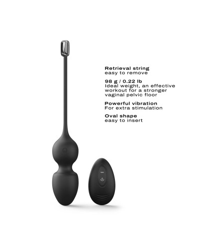 Вагінальні кульки Dorcel LOVE BALLS BLACK, вібрації та рухи внутрішньої кульки, пульт ДК - Фото №3
