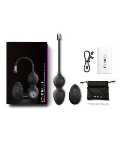 Вагінальні кульки Dorcel LOVE BALLS BLACK, вібрації та рухи внутрішньої кульки, пульт ДК - Фото №6