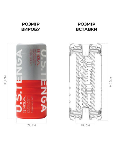Мастурбатор Tenga US Double Hole Cup (двухсторонний большой) с двумя независимыми каналами - Фото №2