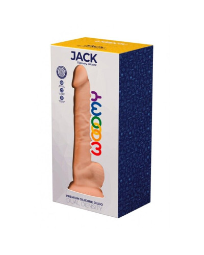 Силіконовий фалоімітатор Wooomy Jack, термореактивний, з присоскою, довжина 23,1 см, діаметр 4,8 см - Фото №2