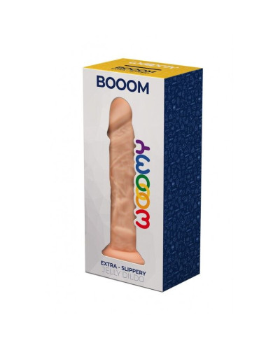 Фалоімітатор Wooomy Booom, з присоскою, сумісний з трусиками для страпона, 19,3х4,3 см - Фото №2