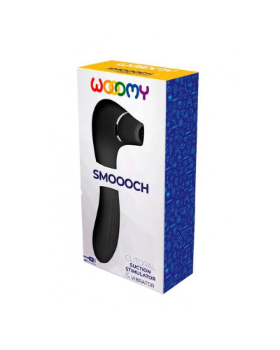 Вакуумний стимулятор з вібрацією Wooomy Smoooch Black Clitoral Suction & Vibration - Фото №4