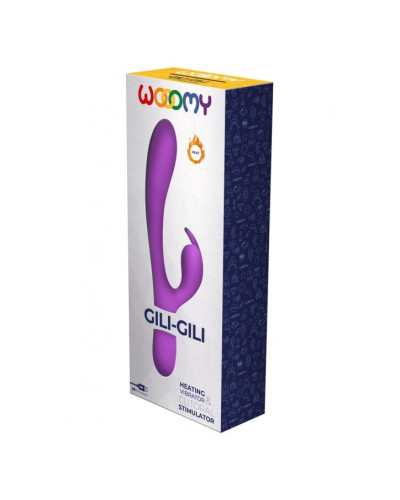 Вібратор-кролик Wooomy Gili-Gili Vibrator with Heat Purple, відросток з вушками, підігрів до 40°С - Фото №4