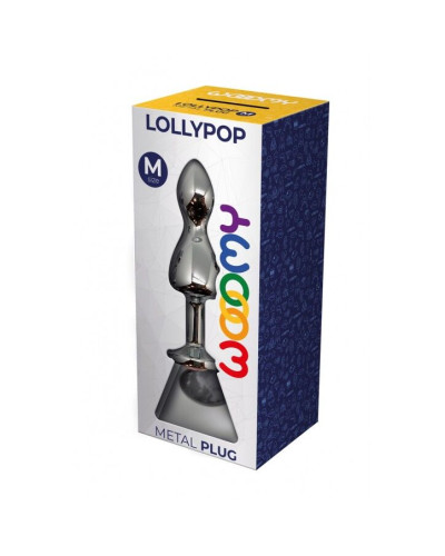 Металлическая анальна пробка Wooomy Lollypop Double Ball Metal Plug M, диаметр 3,1 см, длина 9,4 см - Фото №3
