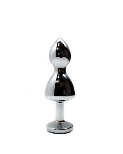 Металева анальна пробка Wooomy Lollypop Double Ball Metal Plug Blue S, діаметр 2,8см, довжина 8,5см - Фото №2