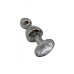 Металлическая анальна пробка Wooomy Lollypop Double Ball Metal Plug S, диаметр 2,8 см, длина 8,5 см - Фото №1