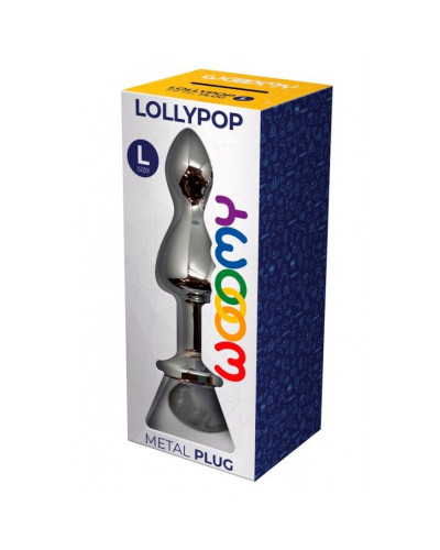Металева анальна пробка Wooomy Lollypop Double Ball Metal Plug L, діаметр 3,5 см, довжина 10,5 см - Фото №3