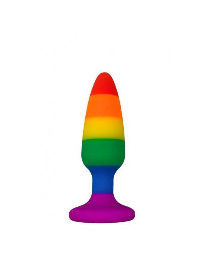 Силіконова анальна пробка Wooomy Hiperloo Silicone Rainbow Plug S, діаметр 2,4 см, довжина 9 см - Фото №1