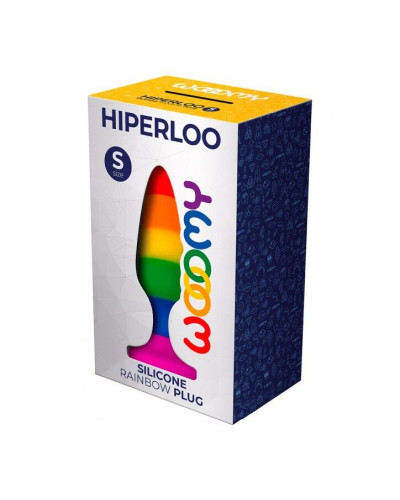 Силіконова анальна пробка Wooomy Hiperloo Silicone Rainbow Plug S, діаметр 2,4 см, довжина 9 см - Фото №3