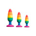 Силіконова анальна пробка Wooomy Hiperloo Silicone Rainbow Plug S, діаметр 2,4 см, довжина 9 см - Фото №4
