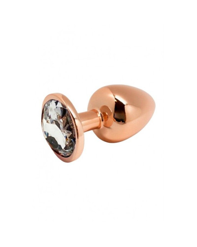 Металлическая анальная пробка Wooomy Tralalo Rose Gold Metal Plug Size L, диаметр 4 см, длина 9 см - Фото №1