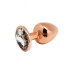 Металлическая анальная пробка Wooomy Tralalo Rose Gold Metal Plug Size L, диаметр 4 см, длина 9 см - Фото №1