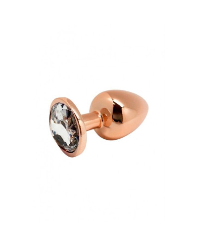 Металлическая анальная пробка Wooomy Tralalo Rose Gold Metal Plug Size M, диаметр 3,4 см, длина 8 см - Фото №1