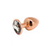 Металлическая анальная пробка Wooomy Tralalo Rose Gold Metal Plug Size M, диаметр 3,4 см, длина 8 см - Фото №1