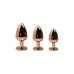 Металлическая анальная пробка Wooomy Tralalo Rose Gold Metal Plug Magenta S диаметр 2,8см, длина 7см - Фото №3