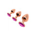 Металлическая анальная пробка Wooomy Tralalo Rose Gold Metal Plug Magenta S диаметр 2,8см, длина 7см - Фото №4