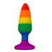 Силіконова анальна пробка Wooomy Hiperloo Silicone Rainbow Plug L, діаметр 3,9 см, довжина 13,1 см - Фото №1