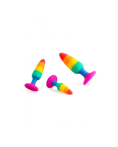 Силіконова анальна пробка Wooomy Hiperloo Silicone Rainbow Plug L, діаметр 3,9 см, довжина 13,1 см - Фото №5